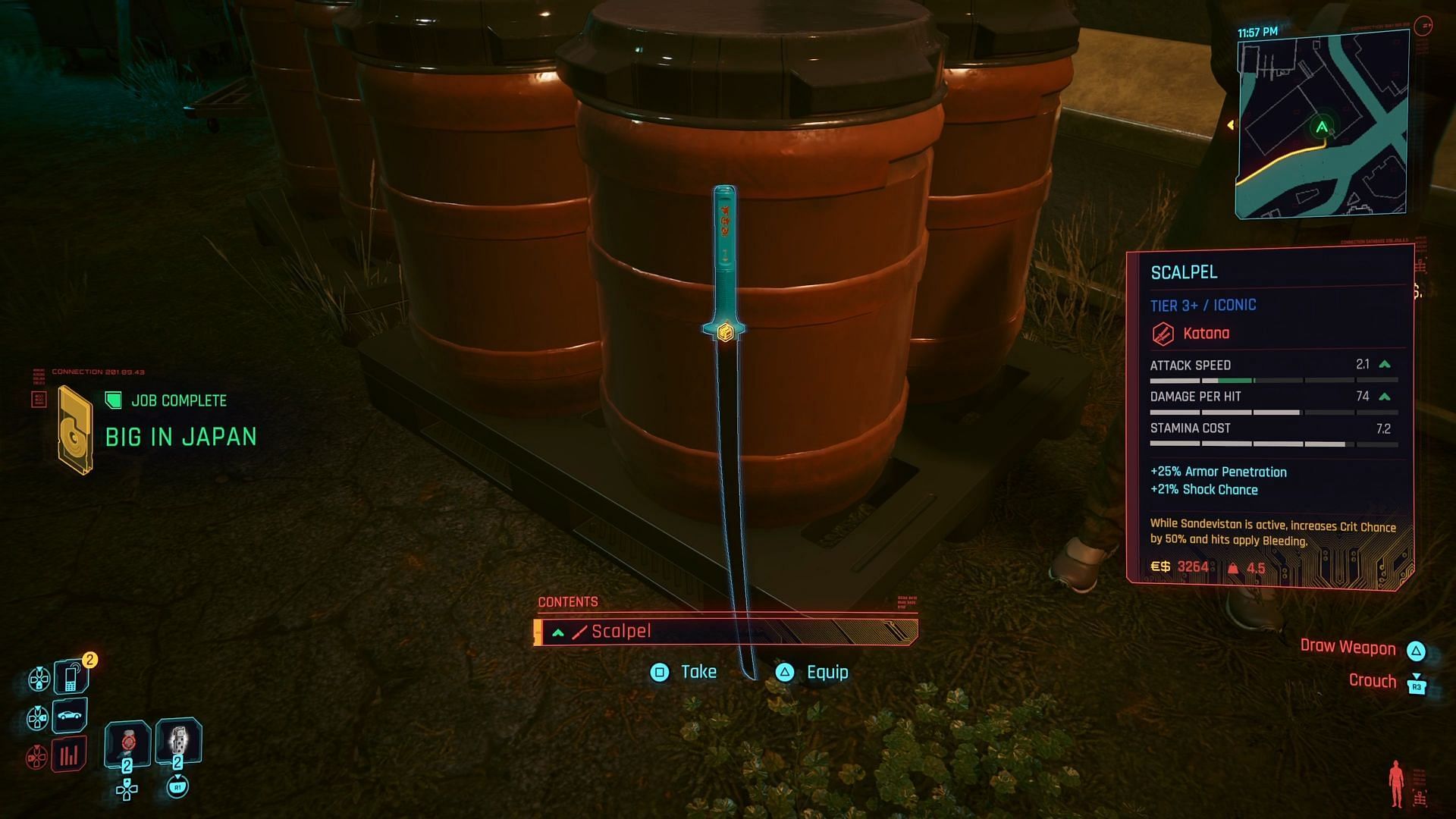 The Scalpel katana (Image via Sportskeeda Gaming || CDPR)